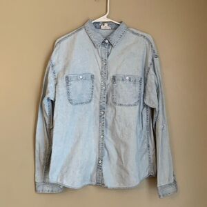 Ag denim chambray button up front Longsleeve blouse shirt top jean NWOT